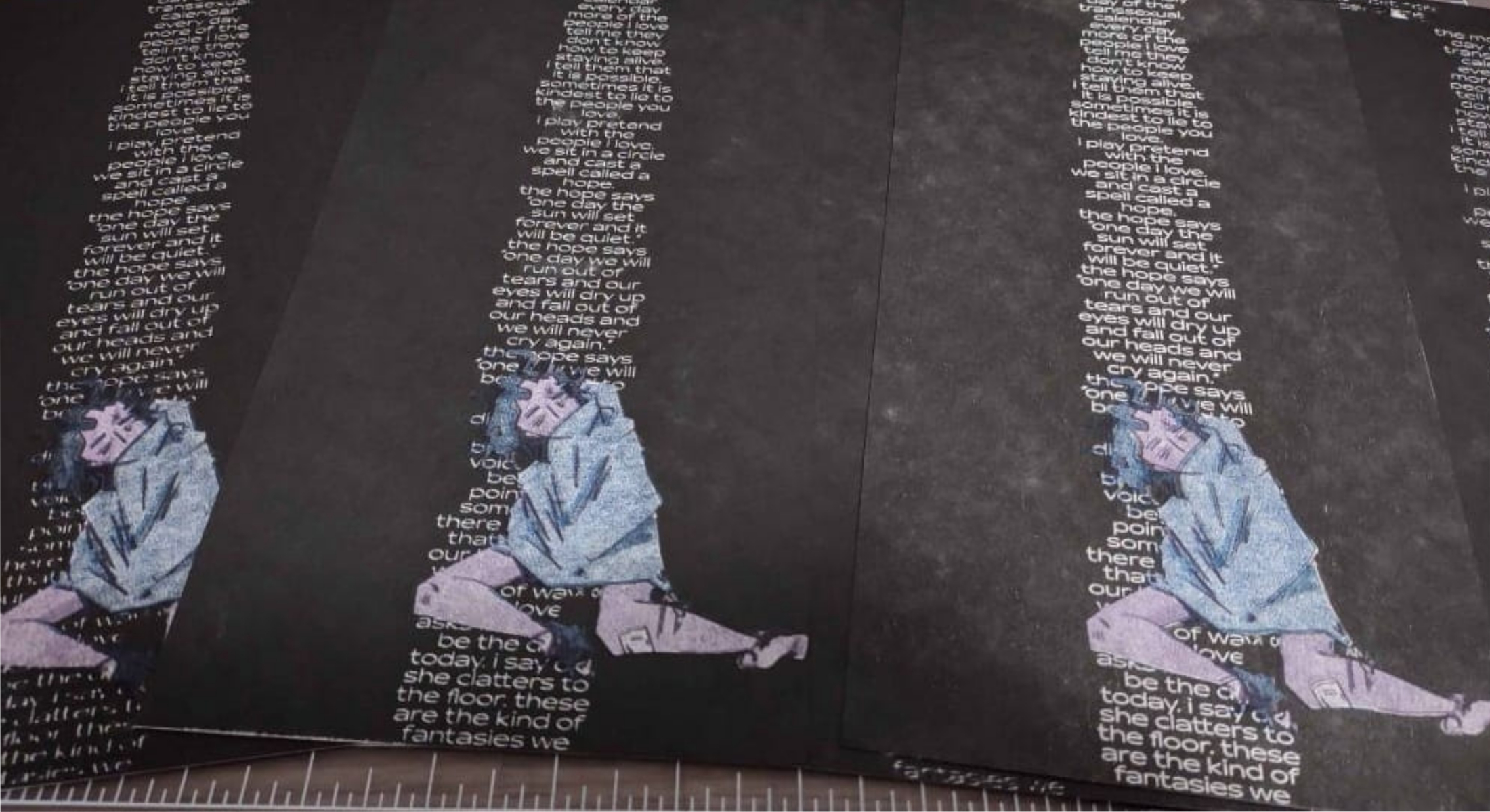 Physical Prints of Slumped Down.